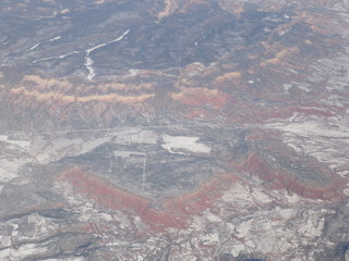 Amazing flight view on Rocky Mountains