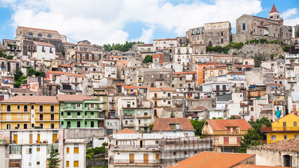 Fototapeta na wymiar skyline of Castiglione di Sicilia town in Sicily