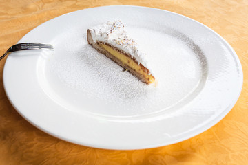piece of traditional sicilian sweet lemon cake