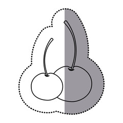 silhouette delicious cherrys fruit icon, vector illustration design