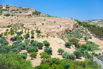 Fototapeta na wymiar rural landscape near Agrigento town in Sicily
