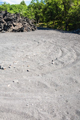clinker and pumice ground on slope Etna volcano