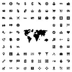 World map icon illustration