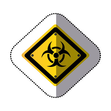 yellow metal biohazard warning sign icon, vector illustration design
