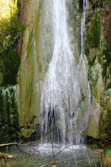 Waterfall with green moss