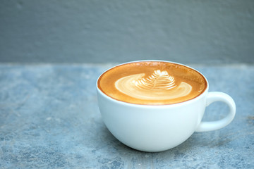 Latte leaves tree coffee cup.