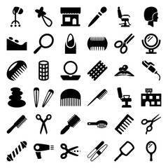 Set of 36 salon filled icons
