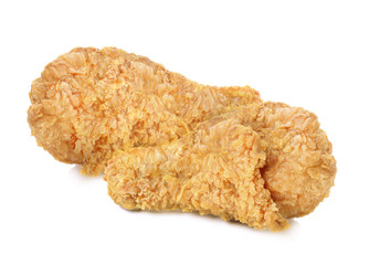 Fried chicken on white background