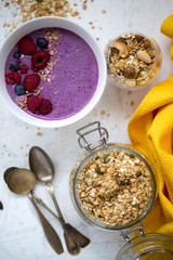 blueberries home made yogurt with granola