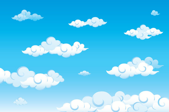 Sky with clouds. Vector illustration