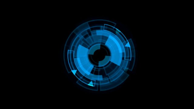 HUD Interface Data Loader Blue Circular Round. With Alpha Channel.