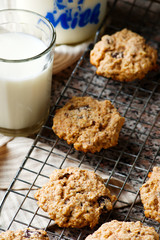 oatmeal chocolate chip cookies.style rustic