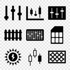 Obraz premium Set of 9 panel filled icons