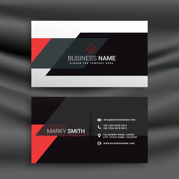fantastic red and black business card vector design