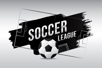 Vector of soccer league with football. © Manovector