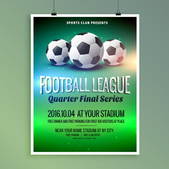 football soccer league event flyer poster design template