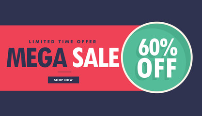 mega sale advertising voucher and banner design with offer details