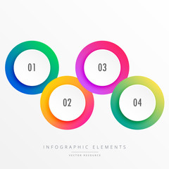 colorful four steps circular infograph