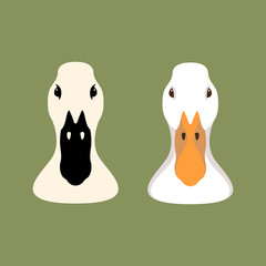 duck head vector illustration style Flat set