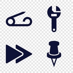 Set of 4 push filled icons