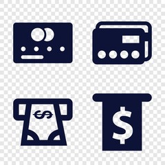 Set of 4 atm filled icons