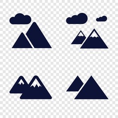 Set of 4 terrain filled icons