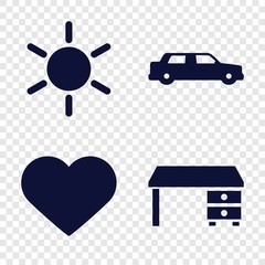 Set of 4 contemporary filled icons