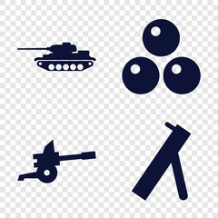 Set of 4 cannon filled icons