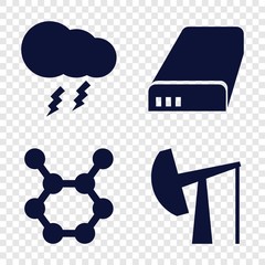 Set of 4 energy filled icons
