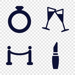 Set of 4 luxury filled icons