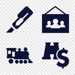 Set of 4 image filled icons