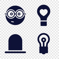 Set of 4 bulb filled icons