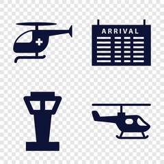 Set of 4 departure filled icons