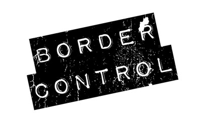 Border Control rubber stamp. Grunge design with dust scratches. Effects can be easily removed for a clean, crisp look. Color is easily changed.