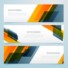 geometric business banners set design