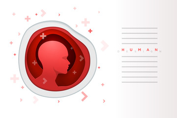 Red human head design template