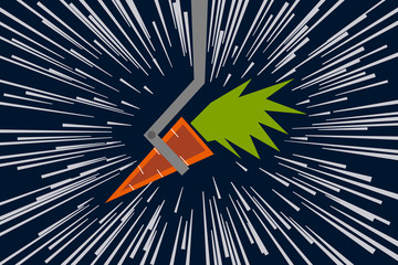 Carrot and stick, chasing carrot at light speed