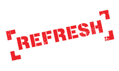 Refresh rubber stamp. Grunge design with dust scratches. Effects can be easily removed for a clean, crisp look. Color is easily changed.
