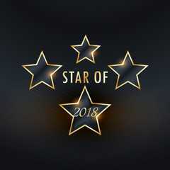 star of 2018 golden background