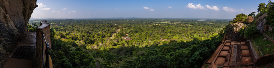 Fototapeta na wymiar Panorama of Landscape at Lion's Rock, Sigiriya, Sri Lanka