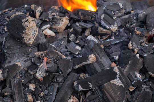 Coals ready ror BBQ
