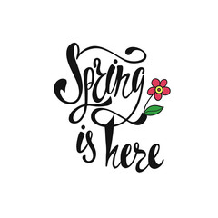 Spring is here calligraphic text