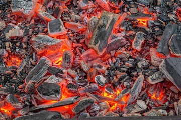 Coals ready ror BBQ