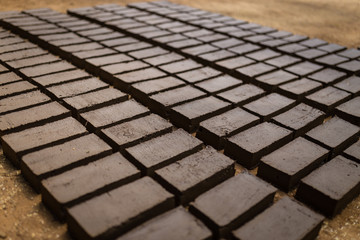 Bricks drying in the sun, Sri Lanka