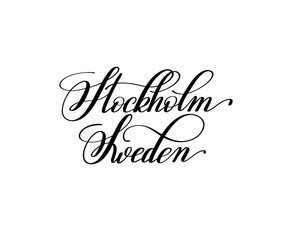 hand lettering the name of the European capital - Stockholm Swed