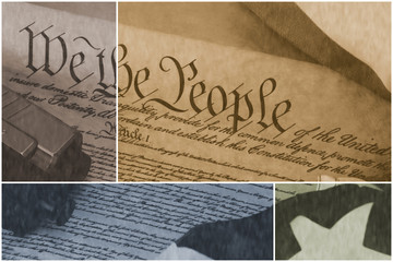 US Constitution with Hand Gun - Right To Keep and Bear Arms