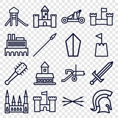 Obraz premium Set of 16 medieval outline icons
