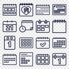 Set of 16 month outline icons