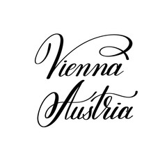 hand lettering the name of the European capital - Vienna Austria