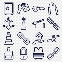 Set of 16 security outline icons
